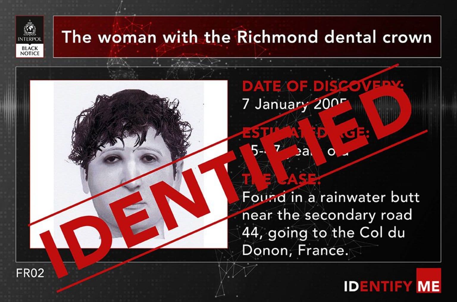 მეხუთე ქალის იდენტიფიცირება მოხდა საერთაშორისო პოლიციის კამპანიის ფარგლებში