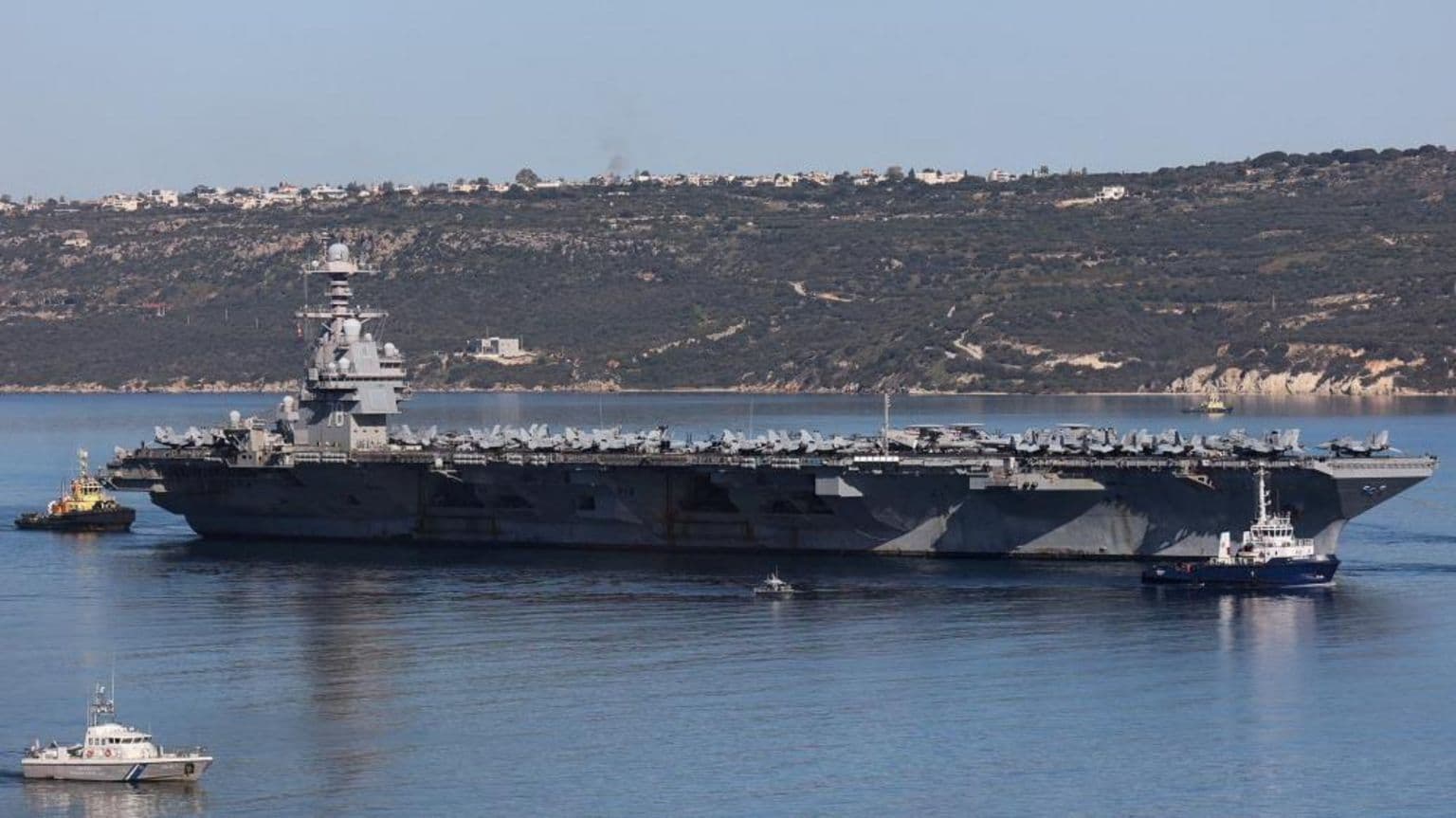 აშშ-ის ყველაზე მოწინავე ავიამზიდი USS Gerald R Ford-ი კრეტაზე შეკეთებისთვის შევა